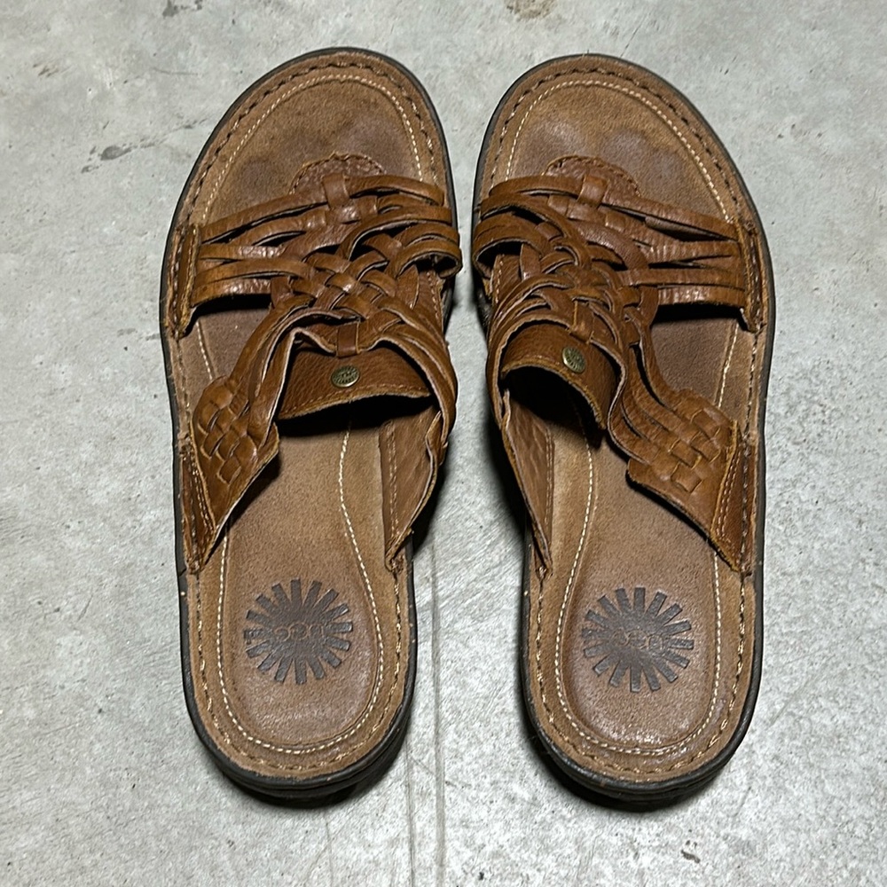 UGG 1006539‎ KEALA CHO LEATHER SANDALS SLIDES Womens Size 8 / Pp-40
